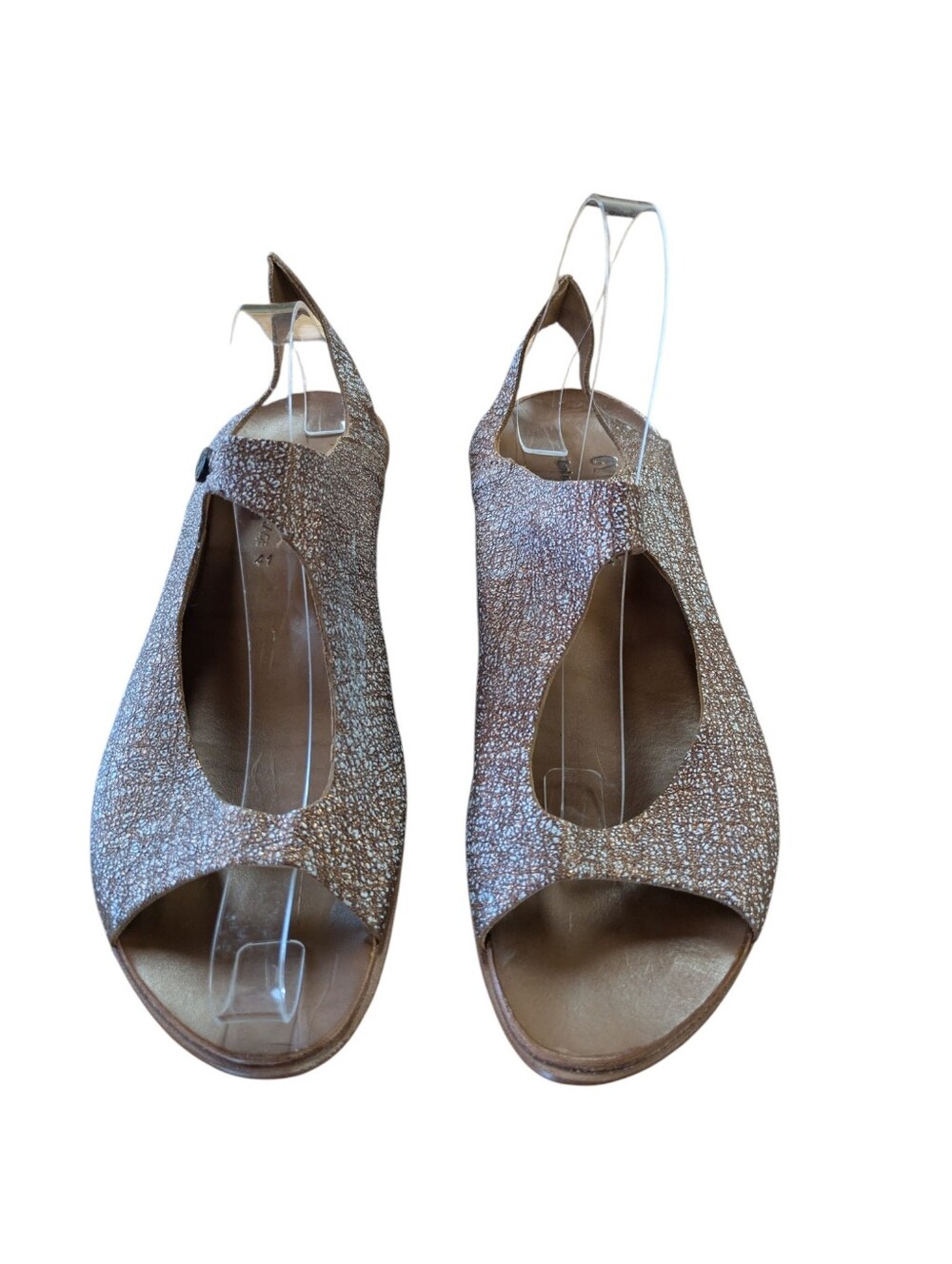 CYDWOQ Vintage Bronze Flat Slingback Sandals Size 41 - Picture 12 of 13